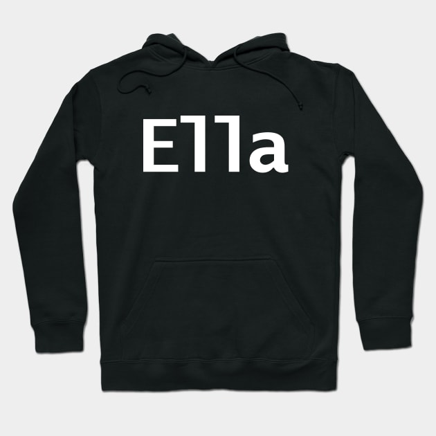 Ella Minimal Typography White Text Hoodie by ellenhenryart